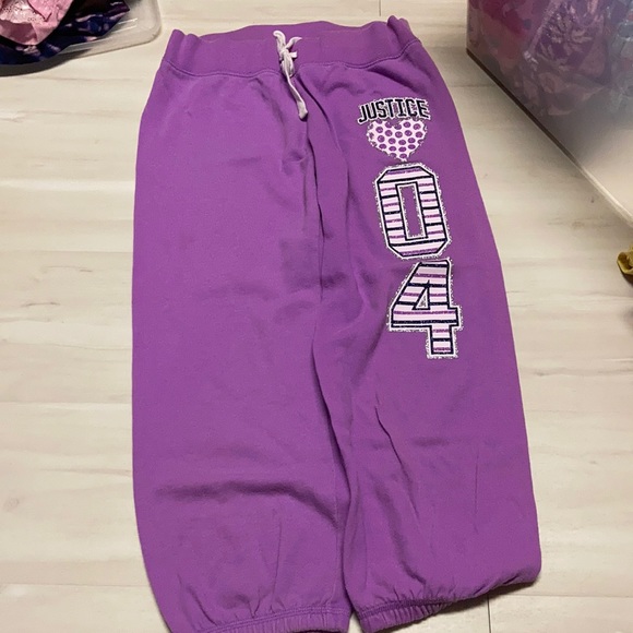 Justice Purple size 14 girls sweatpants - Picture 1 of 2